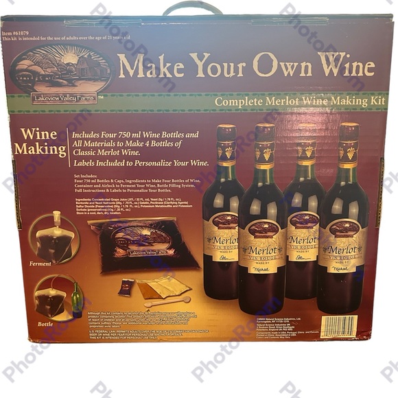 Lakeview Valley Farms Merlot Complete Wine Making Kit - Picture 4 of 6